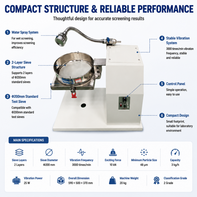 SZ-Φ200 Laboratory Vibrating Sieve Shaker overview